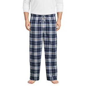 Lands' End Mens Sherpa Lined Flannel Pajama Pants